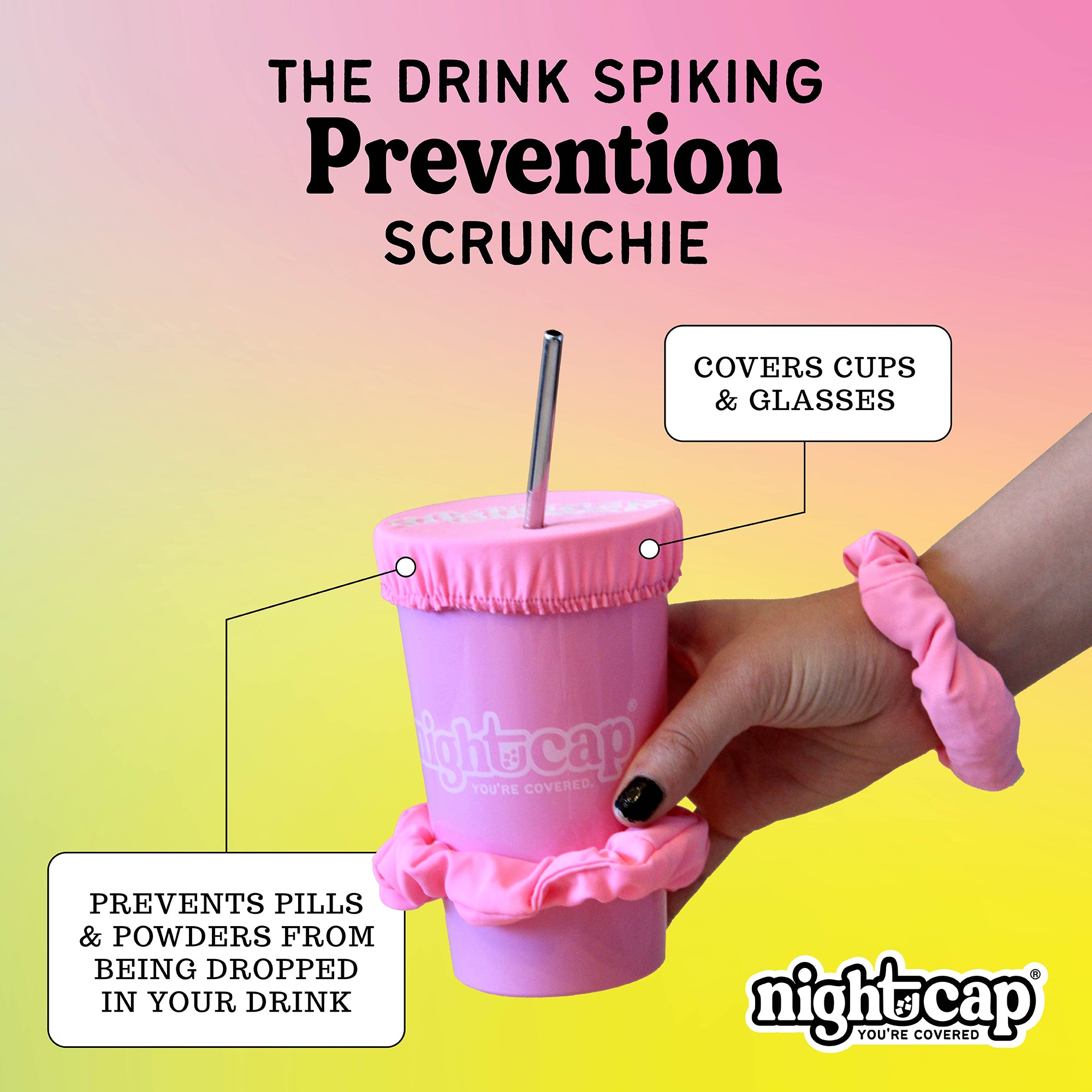 NightCap Scrunchie Drink Cover